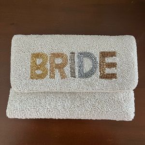 Beaded bride clutch